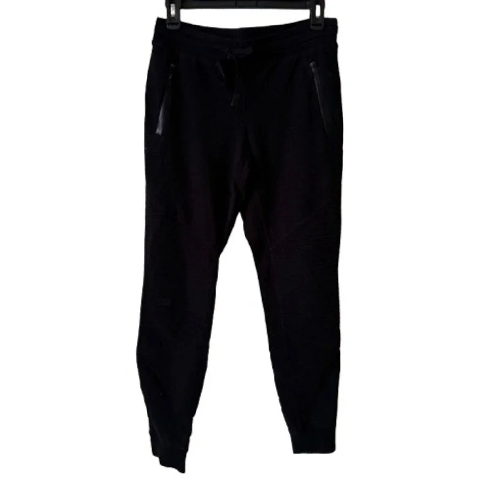 Alo Yoga Urban Moto Jogger Sweatpants Black High Waist Stretch Drawstring